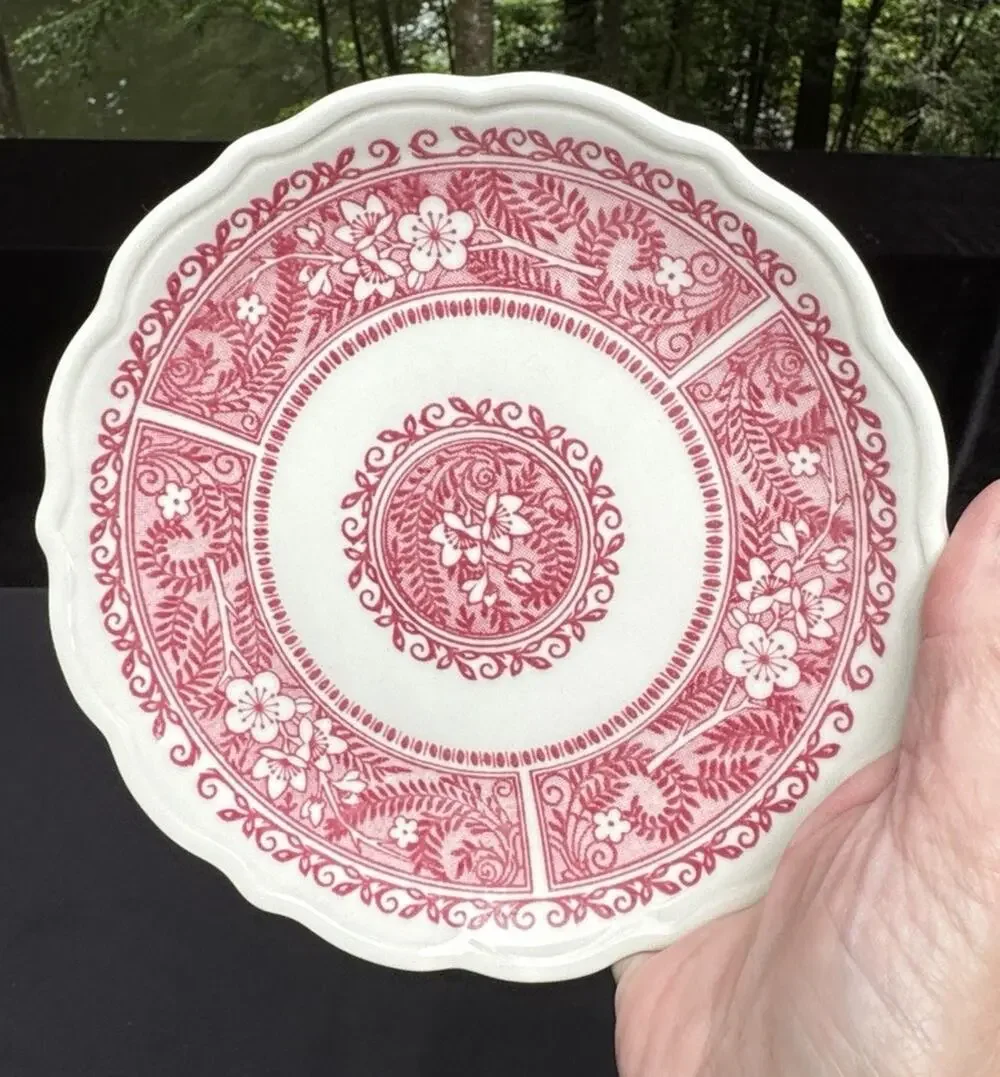 Vtg Syracuse China Strawberry Hill Restaurant Ware Bread Plate Pink White -A83